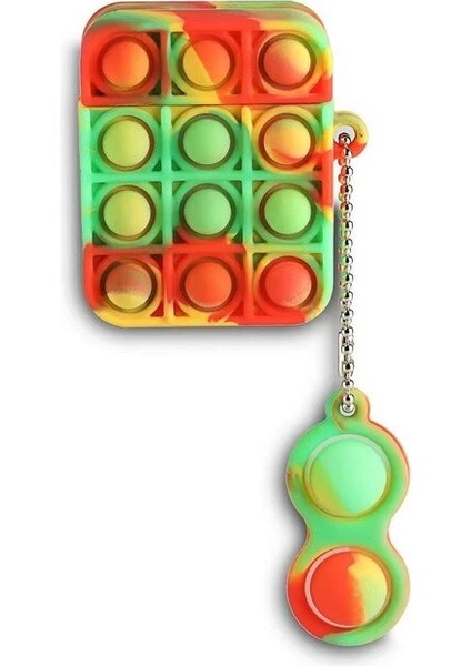 Airpods Kılıf 1. ve 2. Nesil Uyumlu Silikon Pop It Stres Yumuşak Silikon Kulaklık Kılıfı