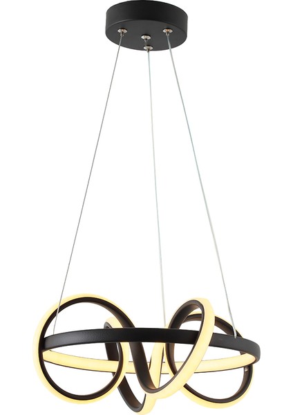 TT003-SY Tt Aydınlatma Sarmal Modeli Mat Siyah LED Avize