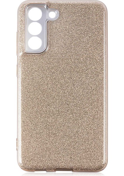 - Samsung Galaxy S21 FE - Kılıf Simli Koruyucu Shining Silikon - Gold - T21264