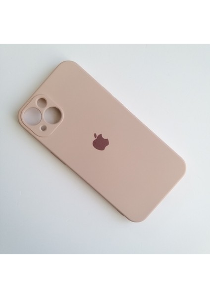 Apple iPhone 13 Uyumlu Kamera Korumalı Lansman Içi Kadife Silikon Kılıf - Açık Pembe