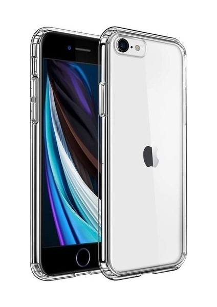 Apple iPhone Se 2022 Kılıf Şeffaf Silikon Hibrit Case Kapak