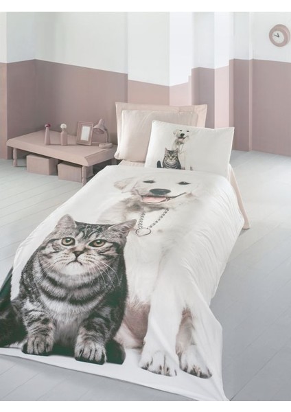 3D Tek Kişilik Pamuk Saten Nevresim Takımı / Shina