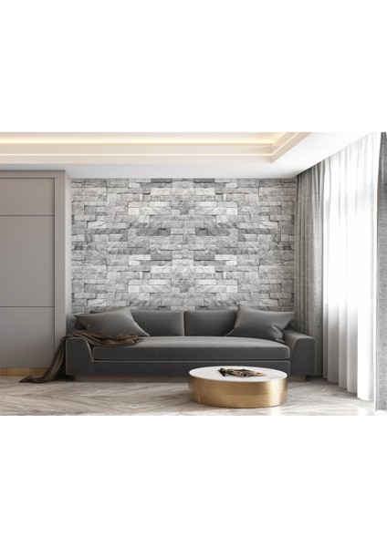 Beyaz Taş 3D Poster - 3 Boyutlu Tek Parça Duvar Kağıdı