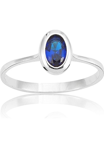 Altın Yüzük - Mini Oval Safir Altın Yüzük