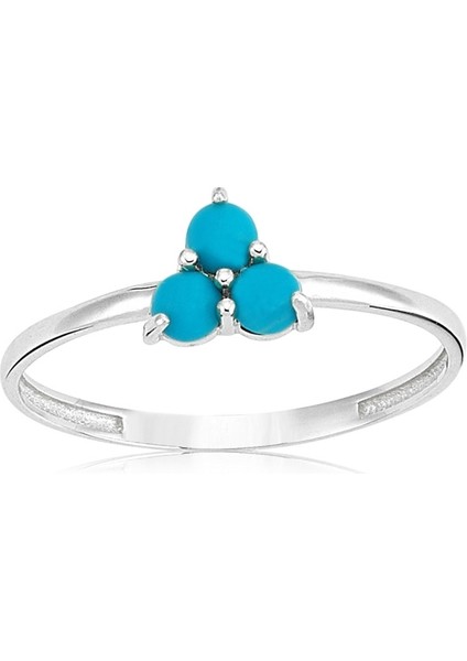 Altın Yüzük - Üç Mavi Taşlı Altın Yüzük