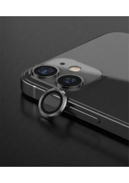 Apple iPhone 11 - 12 - 12 Mini Uyumlu Siyah Mercek Lens Koruması