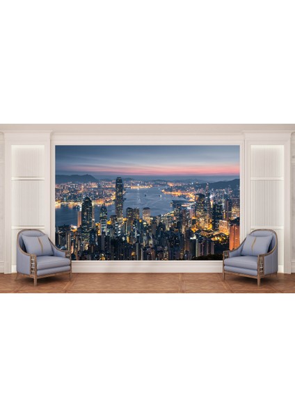 City 3D Poster - 3 Boyutlu Tek Parça Duvar Kağıdı