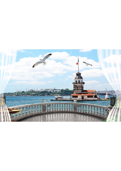 Kızkulesi 3D Poster - 3 Boyutlu Tek Parça Duvar Kağıdı
