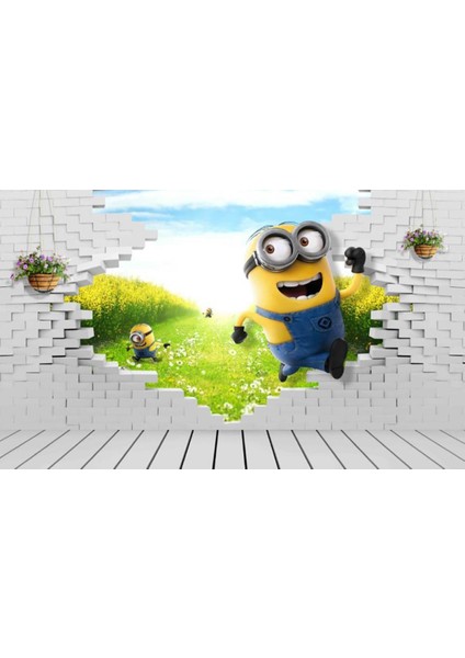 Minyon 3D Poster - 3 Boyutlu Tek Parça Duvar Kağıdı
