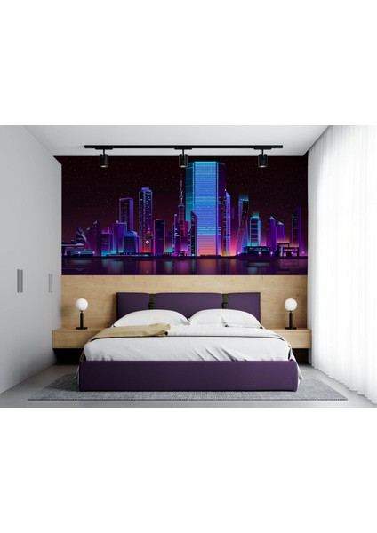 Modern City 3D Poster - 3 Boyutlu Tek Parça Duvar Kağıdı