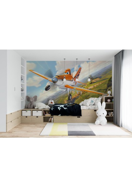 Çocuk Uçak 3D Poster - 3 Boyutlu Tek Parça Duvar Kağıdı