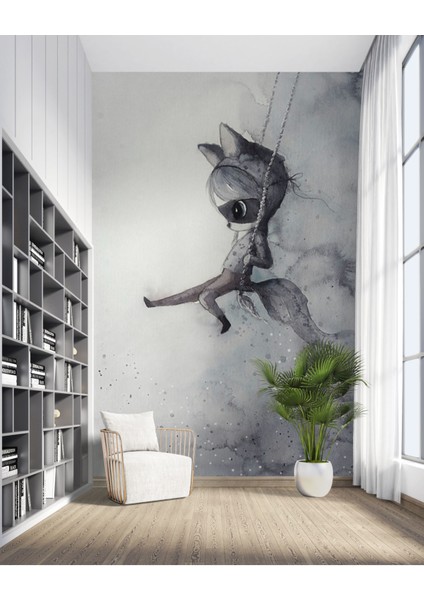 Sevimli 3D Poster - 3 Boyutlu Tek Parça Duvar Kağıdı