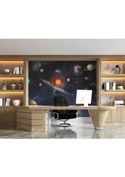 Uzay Gezegen 3D Poster - 3 Boyutlu Tek Parça Duvar Kağıdı
