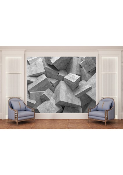 Geometrik 3D Poster - 3 Boyutlu Tek Parça Duvar Kağıdı