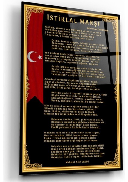 Eliza Home Istiklal Marşı Cam Tablo