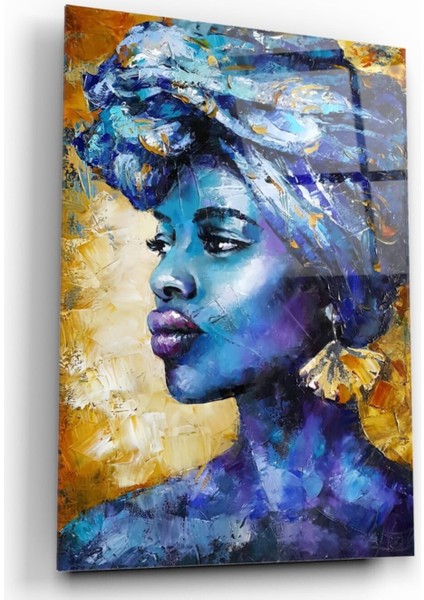 Eliza Home Afrikalı Kadın Cam Tablo