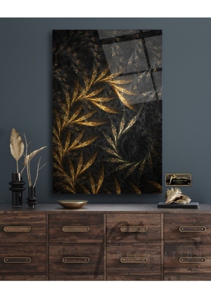 Eliza Home Soyut Gold Cam Tablo