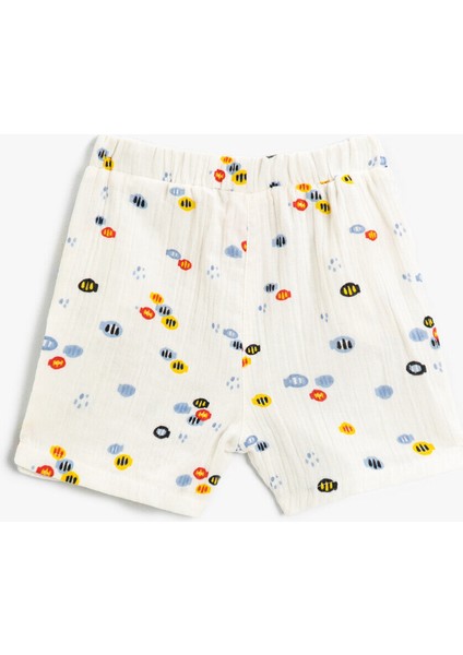 Şort Beli Lastikli Cepli Diz Üstü Pamuklu fiyatları