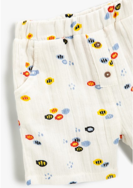 Şort Beli Lastikli Cepli Diz Üstü Pamuklu modelleri