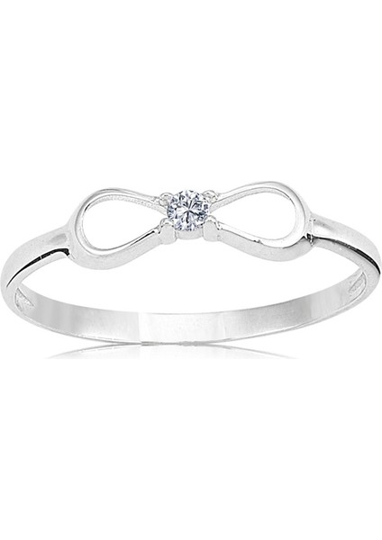 Minimal Altın Yüzük - 14 Ayar Altın Fiyonk Zirkon Taşlı Minimal Kadın Yüzük