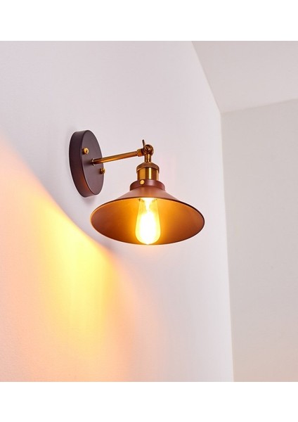 Retro Tekli Metal Sarkıt Duvar Aplik Şapka Çapı: 22CM