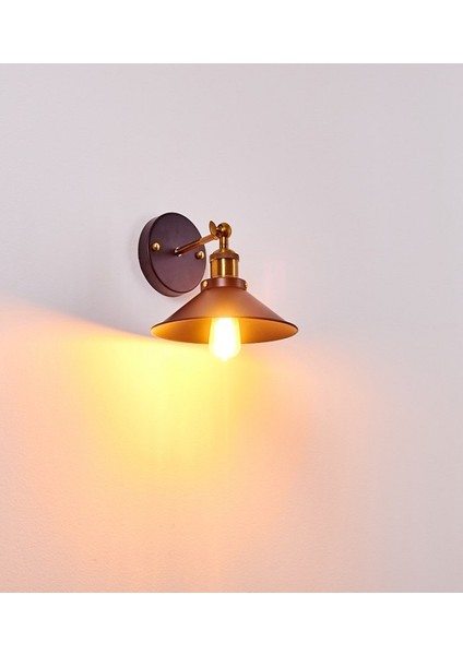 Retro Tekli Metal Sarkıt Duvar Aplik Şapka Çapı: 22CM