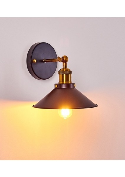Retro Tekli Metal Sarkıt Duvar Aplik Şapka Çapı: 22CM