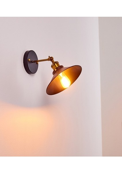 Retro Tekli Metal Sarkıt Duvar Aplik Şapka Çapı: 22CM