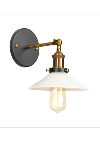 Retro Tekli Metal Duvar Aplik Şapka Çapı: 22CM