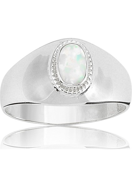 Altın Yüzük - Opal Taşlı Kalın Astar Altın Yüzük