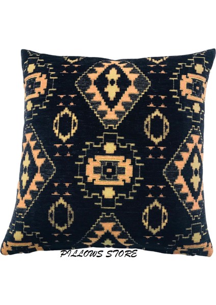 Kilim Desenli Siyah Kırlent Kılıfı 45CM*45CM