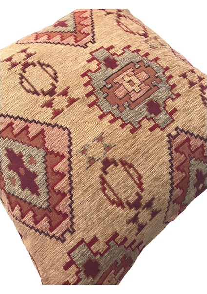 Kilim Desenli Safran Kırlent Kılıfı 45CM*45CM