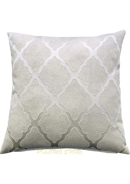 Geometrik Desenli Beyaz Kabartmalı Kırlent Kılıfı 45CM*45CM fiyatları