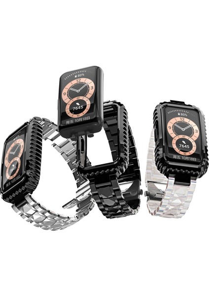 Huawei Band 6 / Honor Band 6 İçin Paslanmaz Çelik Kordonlu Saat Şeffaf (Yurt Dışından) fiyatları