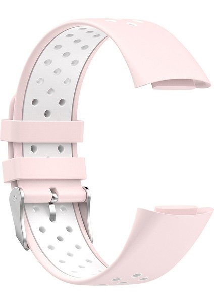Fitbit Charge 5 İçin Çift Renkli Metal Toka Delik Silikon Saat Kayışı (Yurt Dışından)