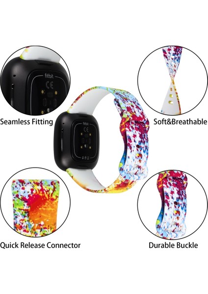 Fitbit Versa 3 Baskı Kordonlu Saat İçin, Boyut: L (Yurt Dışından) fırsatları