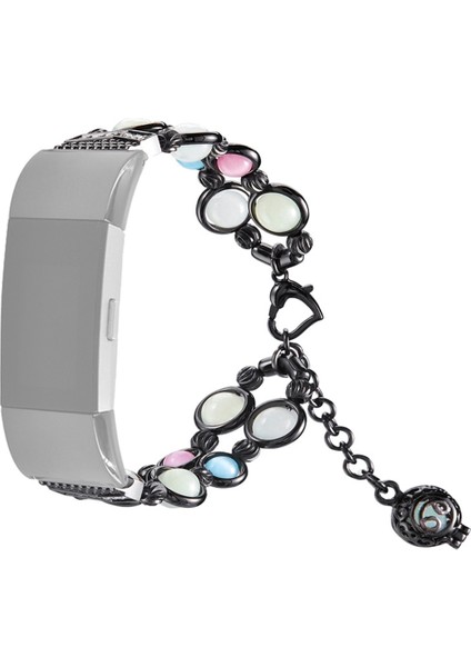 Fitbit Charge 5 İçin Akik Işıklı Boncuk Kordonlu Saat (Yurt Dışından)