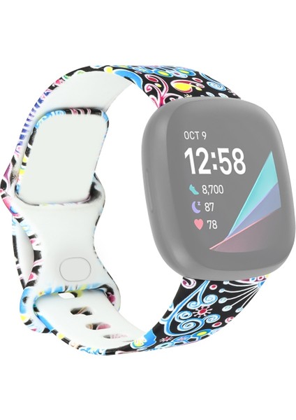 Fitbit Versa 3 Baskı Kordonlu Saat İçin, Boyut: L (Yurt Dışından)