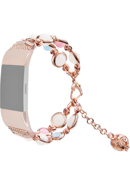 Fitbit Charge 5 İçin Akik Işıklı Boncuk Kordonlu Saat Gümüş Rengi (Yurt Dışından)