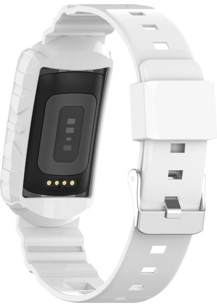 Fitbit Charge 4 İçin Silikon Tek Vücut Zırhı Saat Kayışı Şeffaf (Yurt Dışından)