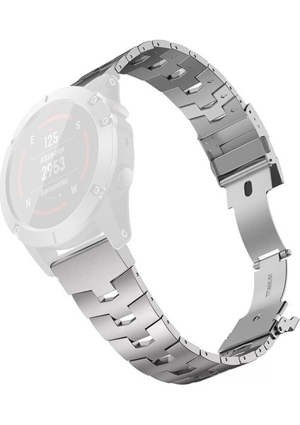 Garmin Fenix 6 İçin 22 mm. Titanyum Alaşımlı Kordonlu Saat Gümüş Rengi (Yurt Dışından)