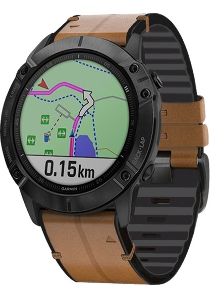 Garmin Fenix 6 Silikon + Deri Kordonlu Saat İçin (Yurt Dışından) modelleri