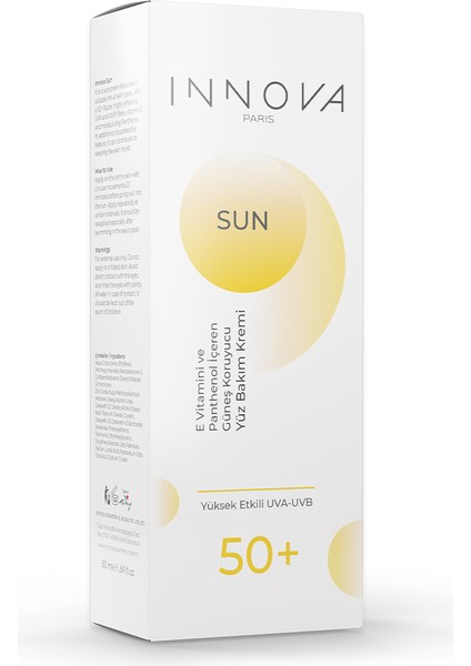 Paris E Vitamini ve Panthenol Içeren Güneş Koruyucu Losyon Spf+50 Yüksek Koruma 50 ml