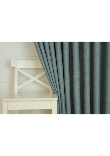 Fon Perde Keten Mint Rengi 1-3 Sık Pile 60x260
