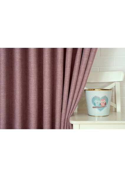 FON PERDE KETEN LİLA 1-3 SIK PİLE 200X260