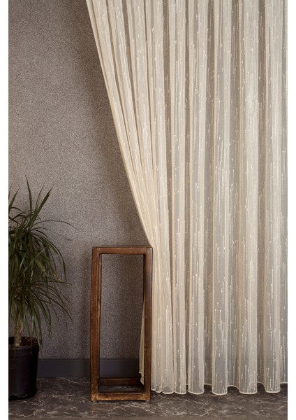 Keten Tül Simli Şampanya 1-3 Sık Pile 300x260