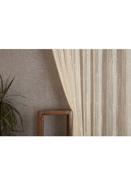 Keten Tül Simli Şampanya 1-3 Sık Pile 300x260