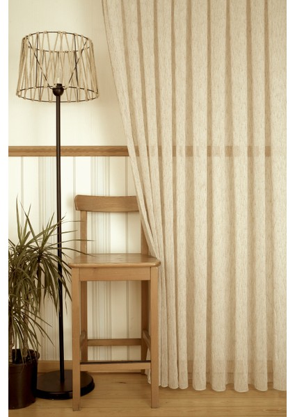 Nopeli Keten Tül Bej Rengi 1-3 Sık Pile 300x260