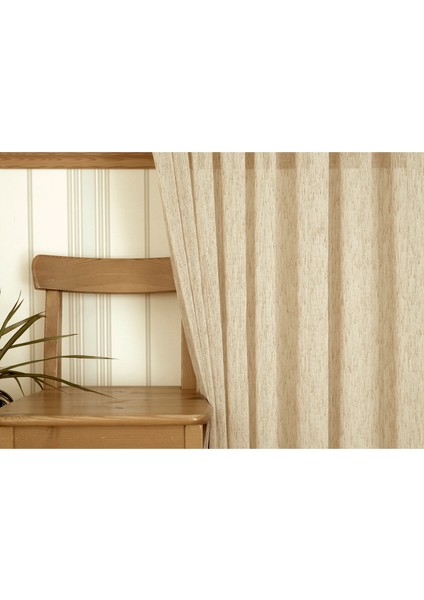 Nopeli Keten Tül Bej Rengi 1-3 Sık Pile 300x260
