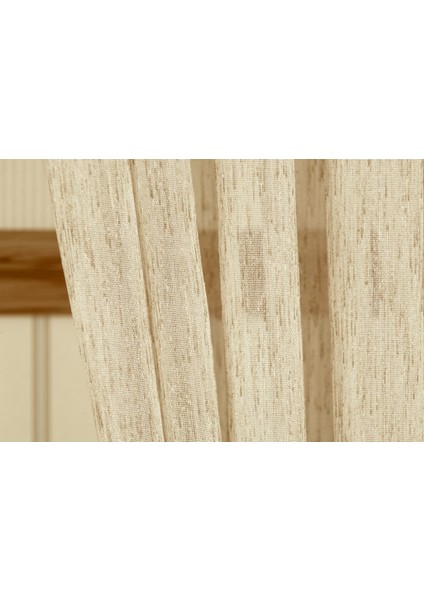 Nopeli Keten Tül Bej Rengi 1-3 Sık Pile 300x260